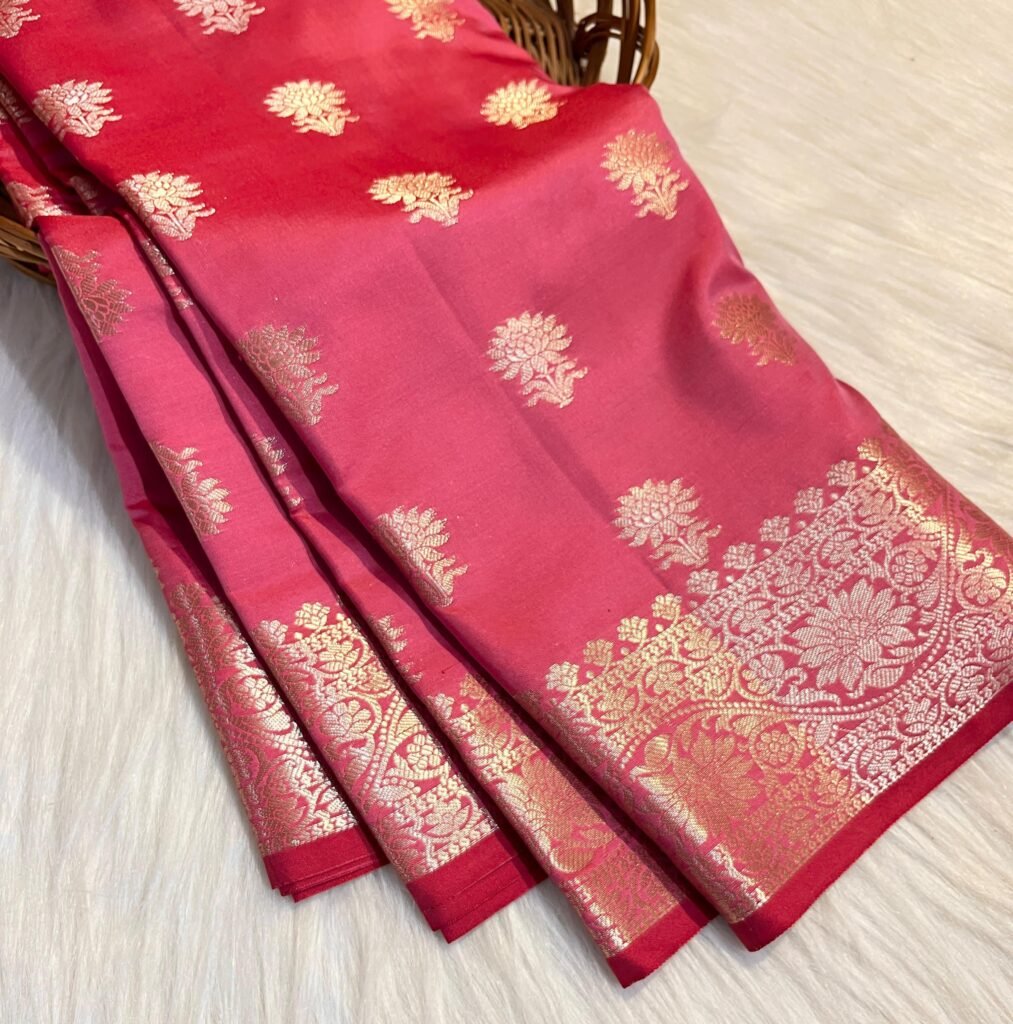 gulabi gold – pure banarasi silk saree with rich zari weaving