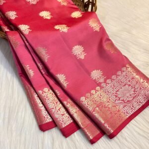 gulabi gold – pure banarasi silk saree with rich zari weaving